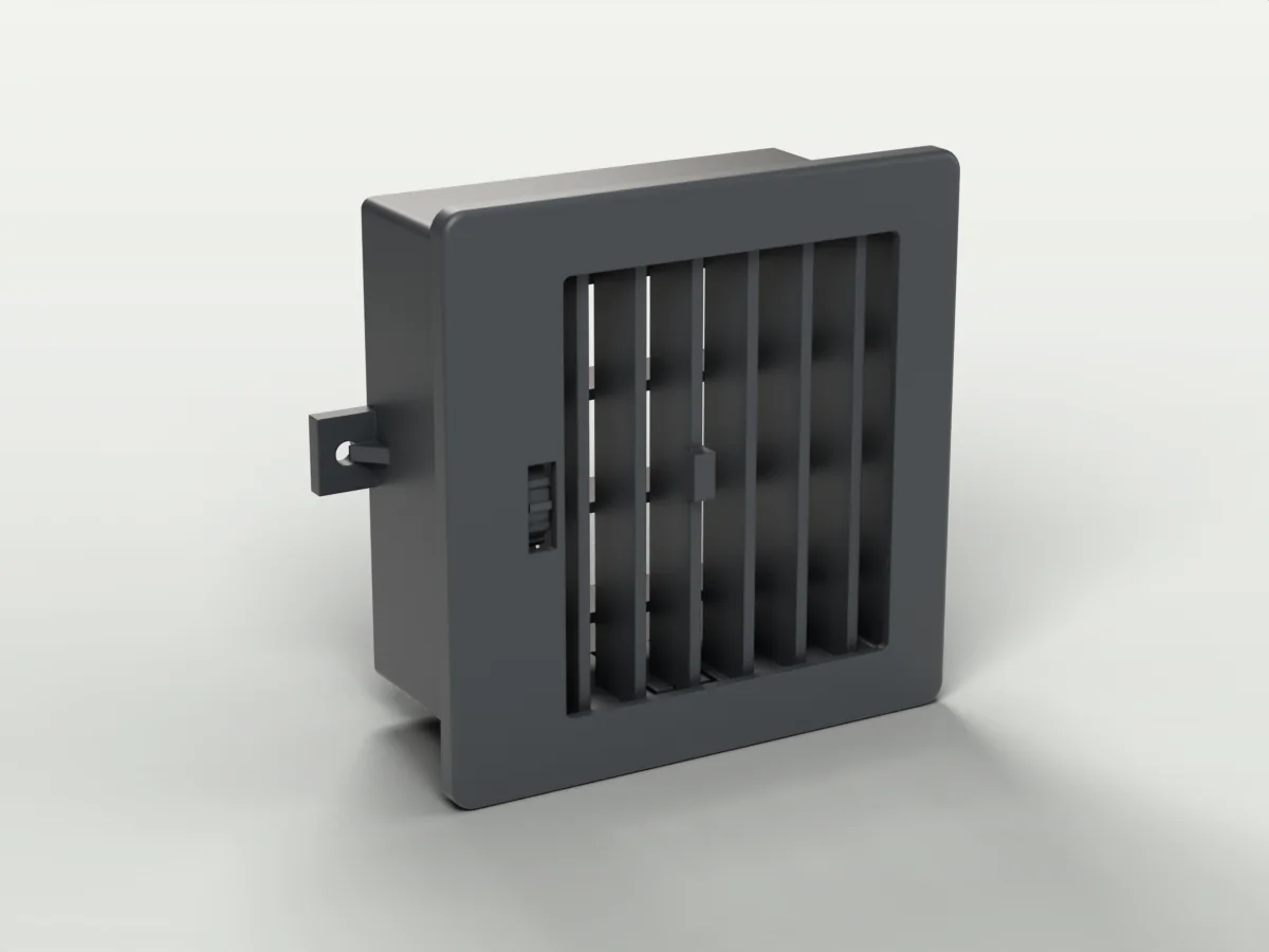 Vue trois-quarts : rendu 3D du modèle de travail